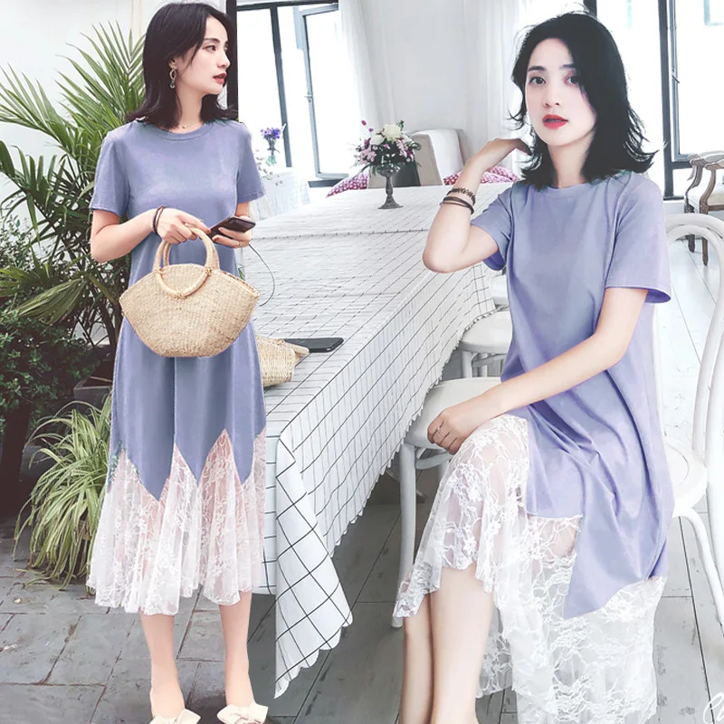 Женское кружевное платье с короткими рукавами для беременных грудного