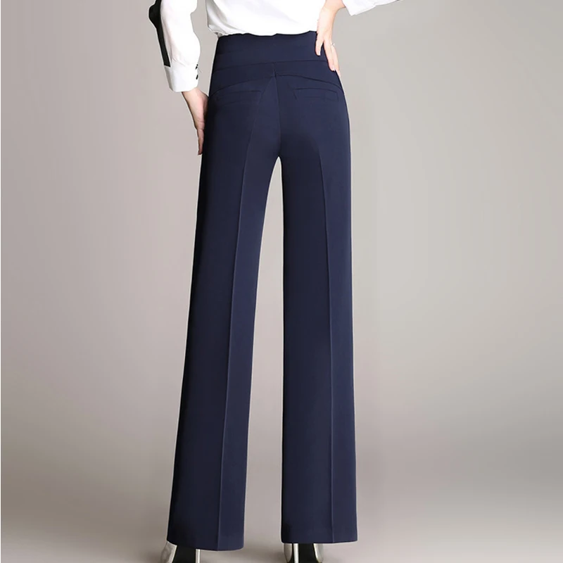 Новинка женские брюки 2019 весенние широкие черные однотонные свободные прямые