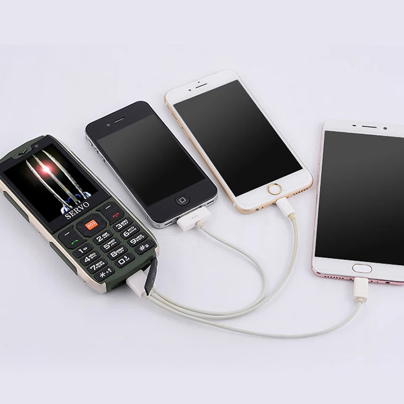 Четыре SIM карты! Внешний аккумулятор! 2 8 дюйма! Большая кнопка 4 карты режима