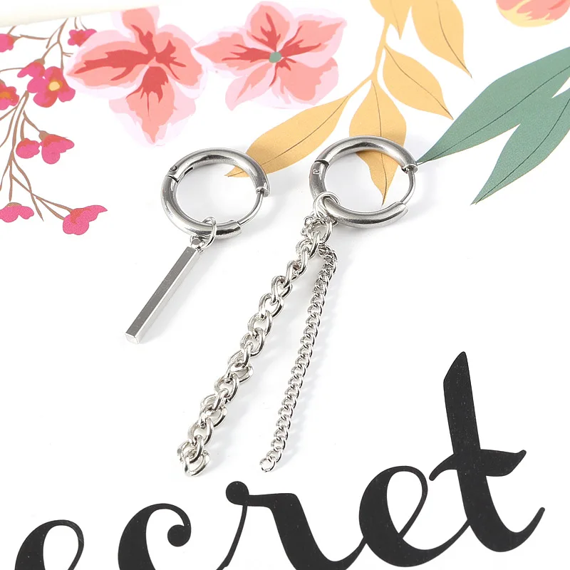 Серьги кольца Асимметричные в стиле K POP для мужчин и женщин ювелирные украшения