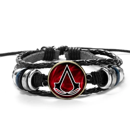 Style 2 Азиатских бренд Прохладный Assassins браслет Creed Многослойные Повседневное модный плетеный кожаный браслет для Для мужчин мальчиков ювелирные изделия браслет - Окраска металла: Style 2