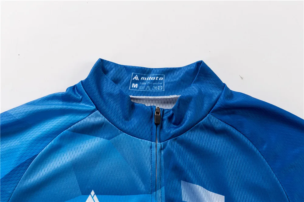 MILOTO PRO Team Men's short sleeve cycling jersey Blue MTB Bike Road Riding Bicycle Maillot Shirts Racing Clothing | Спорт и