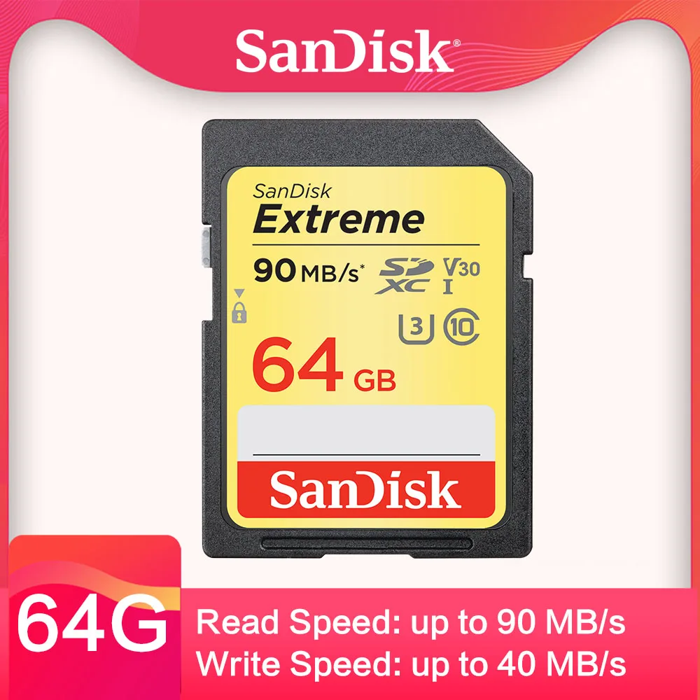 SanDisk Extreme SD карта 32 Гб SDHC/SDXC памяти 16 carte sd 64 cartao de memoria 128 ГБ U3 класс 10 90 Мб/с для