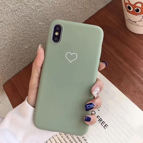 Green 1 LOVECOM пары чехол для телефона для iPhone 11 Pro Max XS Max XR 6 6S 7 8 Plus X корейский сердце карамельный цвет Мягкий ТПУ Телефон задняя крышка - Цвет: Green 1