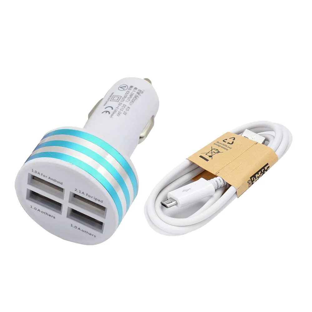 Vovotrade 4.1A автомобиль универсальный 12 В 4 Порты и разъёмы USB DC переходник для