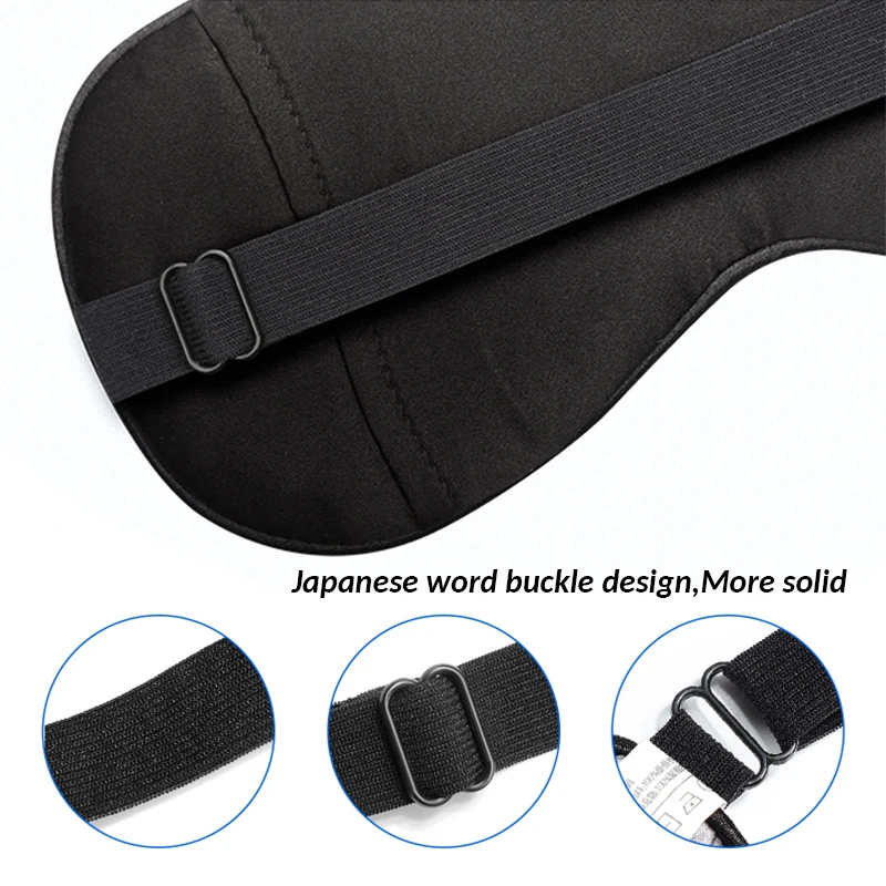 Черная Массажная шелковая маска для сна портативная Мягкая повязка на глаза