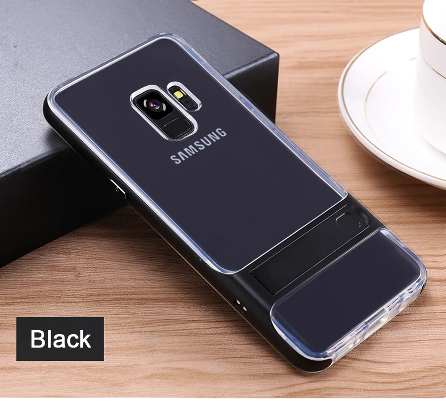 ITEUU S9/S9PLUS PC TPU чехол с подставкой для samsung Galaxy S9 S9 Plus чехол s Мягкие силиконовые прозрачные чехлы с подставкой