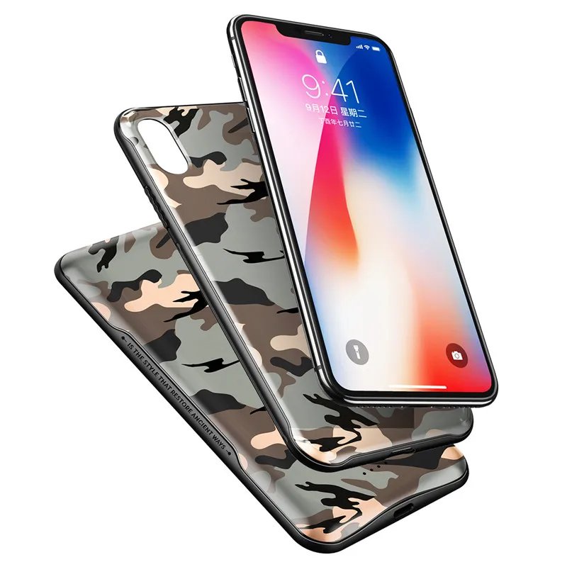 camouflage color ROCK QI 5000 мАч ультра тонкий внешний резервный чехол для зарядного устройства для iPhone X, беспроводной Чехол для внешнего аккумулятора для iPhone X - Цвет: camouflage color