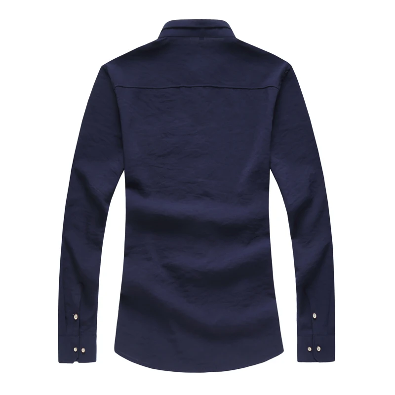 

Men Clothes 2021 Shirt Men Slim Fit Mens Dress Shirts Male Clothing Brand Stand Collar Solid Plus Size M-6XL 7XL SA66