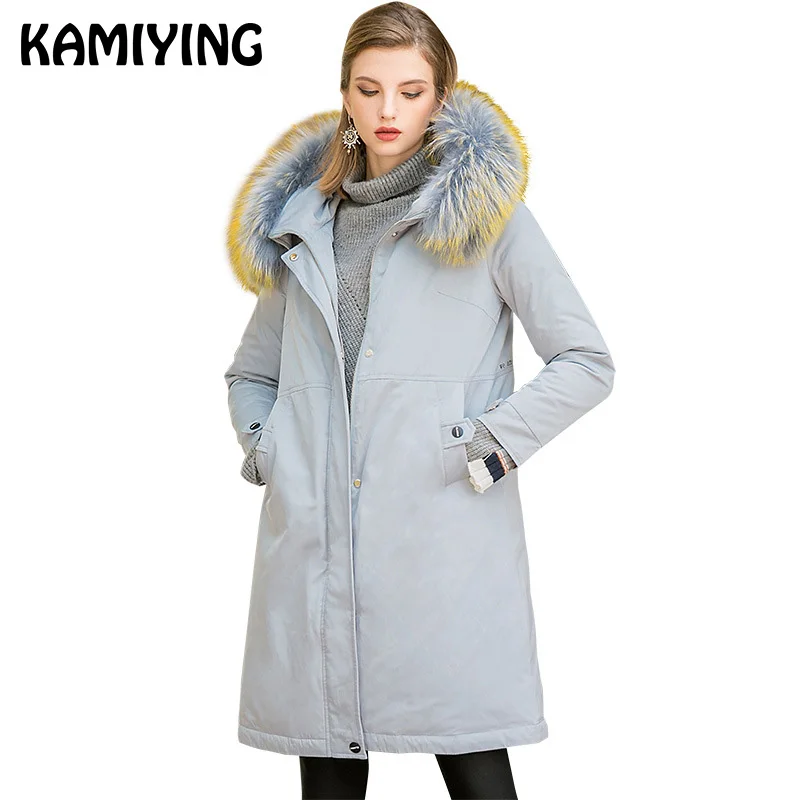KAMIYING 2018 новый стиль пуховое пальто женское средней длины теплое утолщенное