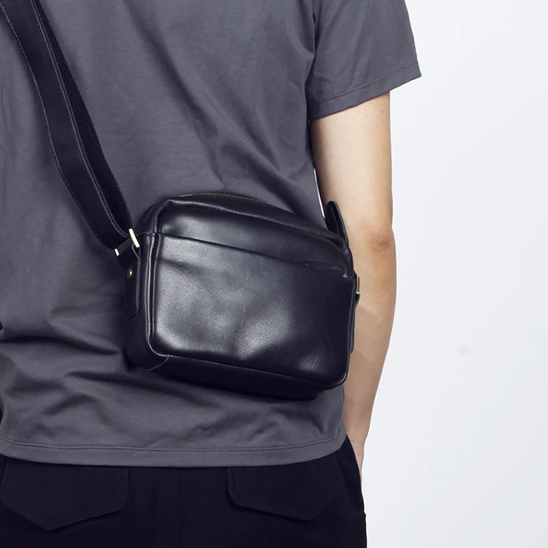 LANSPACE мужская кожаная сумка через плечо из натуральной кожи Маленькая