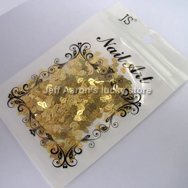 Золотые металлические декоративные материалы для дизайна ногтей в форме губ 3d