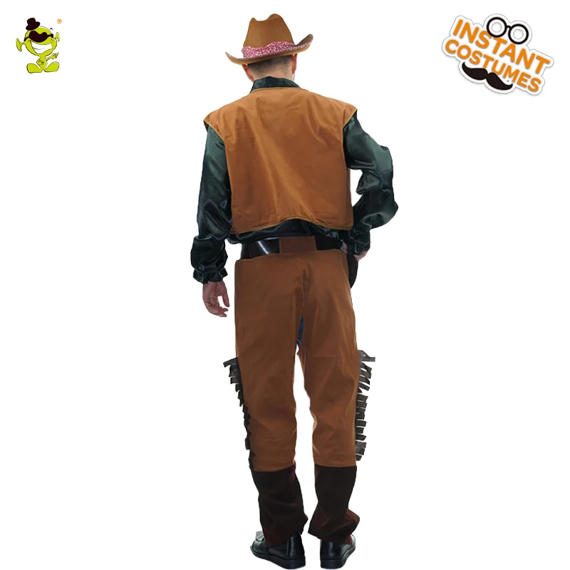

Men Western Cowboy Costume Stage Performance Vest Pants Carnival Party Adult Male Cosplay Outfits Clothing Halloween Costumes