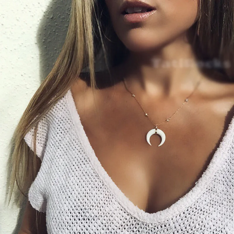 Женское ожерелье с подвеской в виде полумесяца XL140|crescent moon necklace|moon necklacecharm necklace |