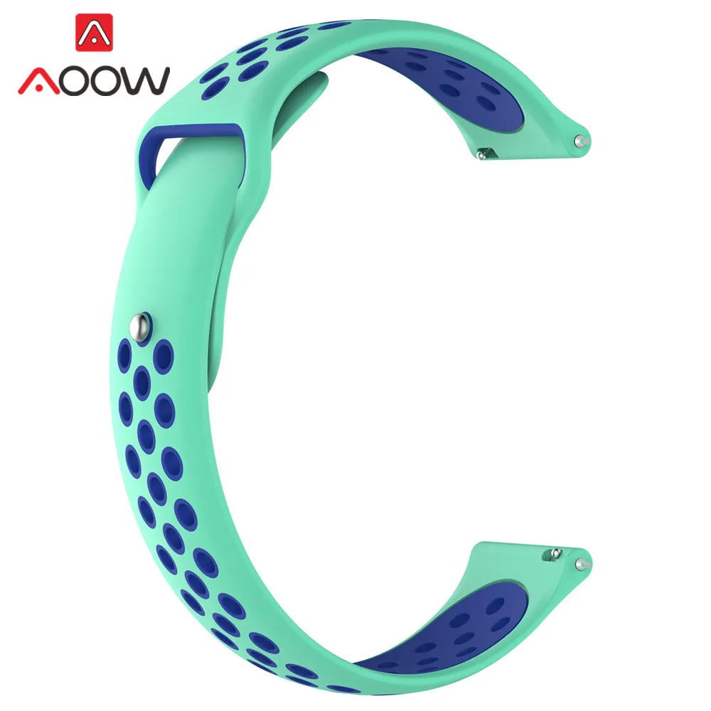 Water Duck Blue 18 мм 20 мм 22 мм мягкий силиконовый ремешок для часов для samsung Galaxy Watch 42 мм 46 мм спортивный браслет ремешок для gear S2 S3 Huami Amazfit - Цвет ремешка: Water Duck Blue