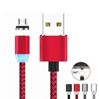Магнитный кабель Micro USB, для Samsung S7, S6, Redmi Note 5 pro, с красным магнитом