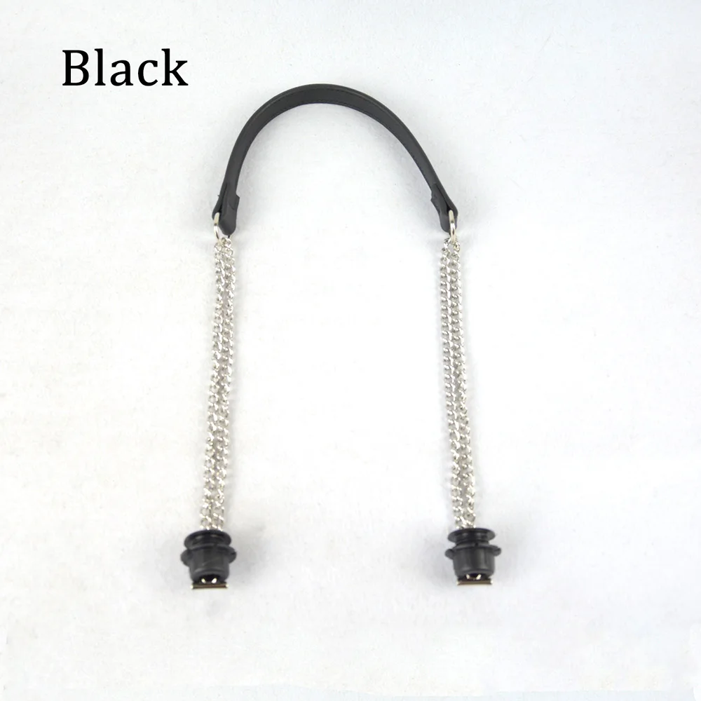 Black Новинка, 1 штука, Obag, серебряная, длинная, двойная цепь, OT T OBag, ручки для Obag, EVA O, сумка, женская сумка, сумка через плечо - Цвет: Black