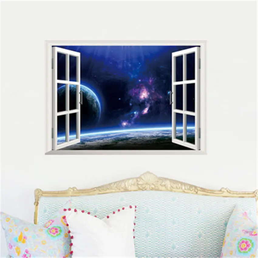 DIY мультфильм звездное небо Настенная Наклейка для детской комнаты домашний