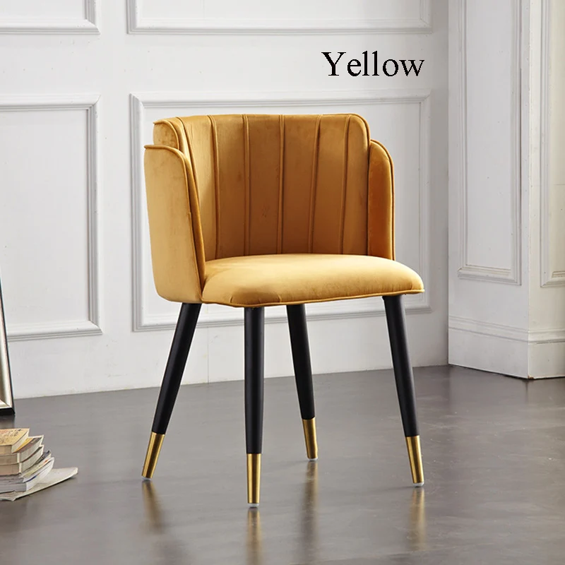 Цвет: желтый Modern Family Bedroom Study Living Room Solid Wood Dining Room Applicable Dining Chair Nordic Light Luxury Coffee Office Meeting - Цвет: Цвет: желтый