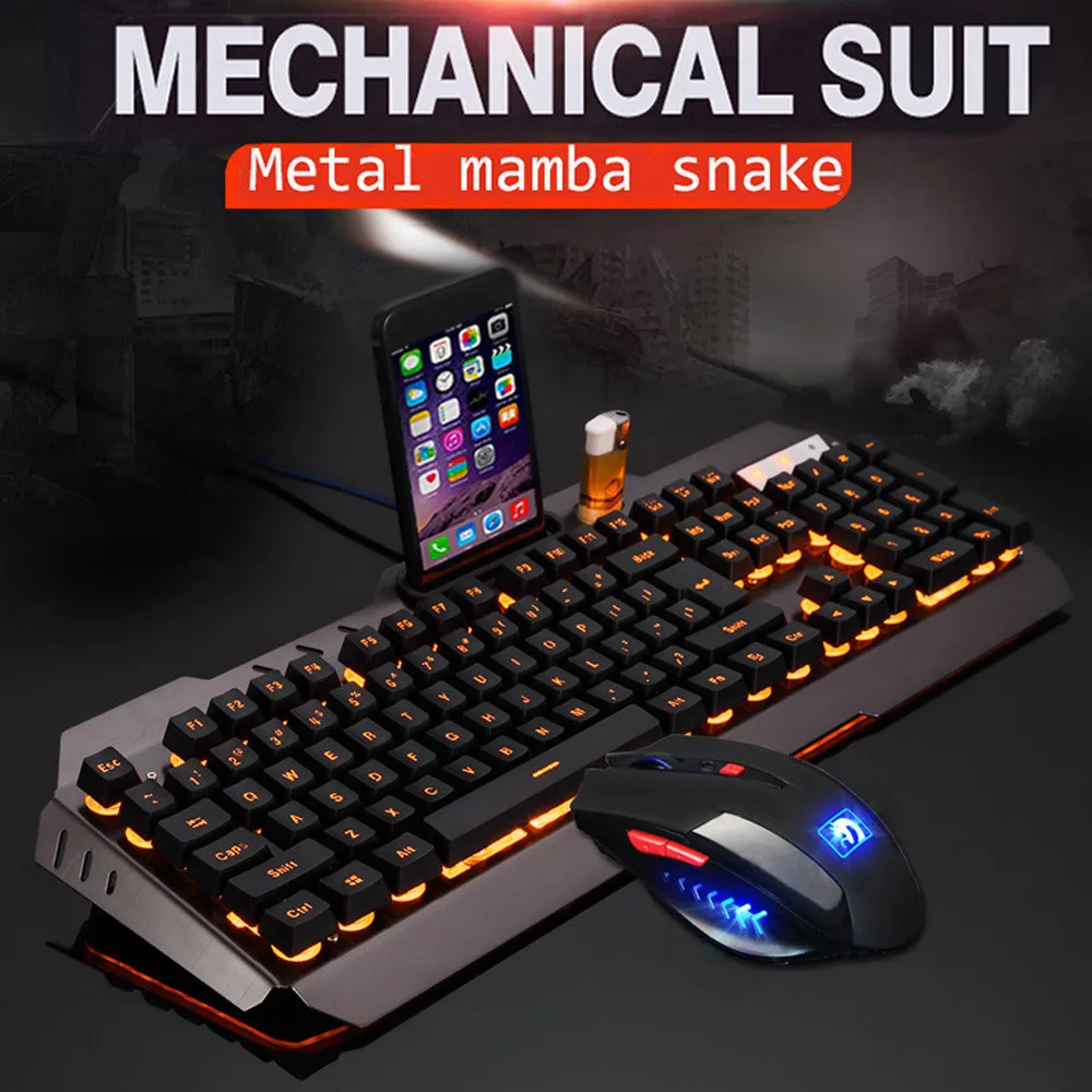 ZELOTES Профессиональный ультра-тонкий модный M938 светодиодный с подсветкой Usb эргономичная игровая клавиатура+ комплекты Геймерской Мыши+ коврик для мыши YE2.25