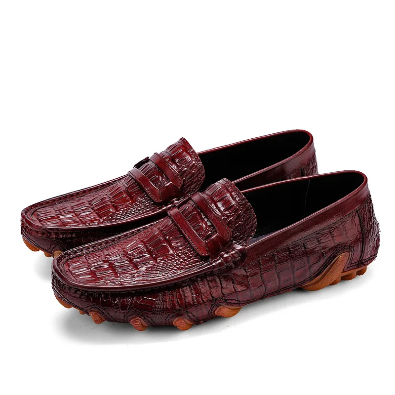 Брендовые новые мужские лоферы из кожи с натуральным лицевым покрытием без