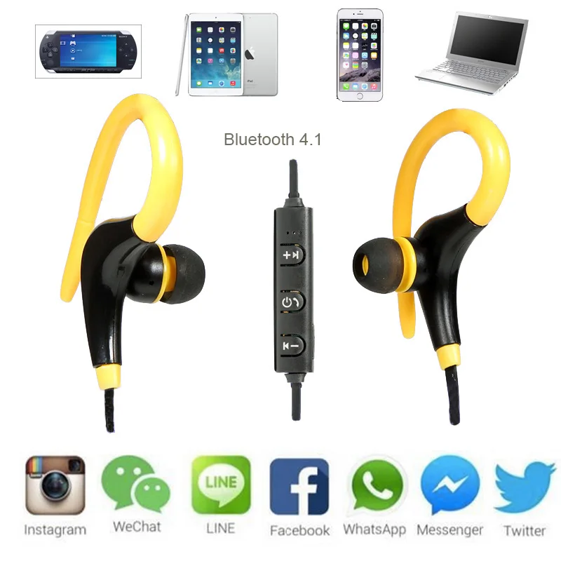 Bluetooth 4 1 Наушники-Крючки с микрофоном беспроводные наушники гарнитура спортивные