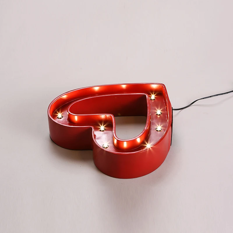 Настольная лампа в стиле ретро с красным сердечком из смолы|heart table lamp|table lighttable lamp