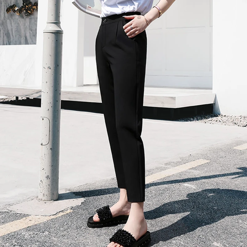 2018 New slim Classic casual trousers for women Solid loose Harem pants female spring autumn RE0818 | Женская одежда