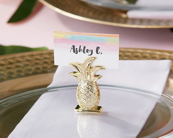 Акция 50 шт./лот Свадебные Сувениры Золотой АНАНАС держатель для карт украшение