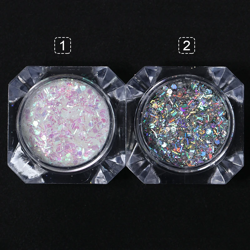 Голограмма шестигранные блестки для ногтей тонкая полоса смешанные хлопья