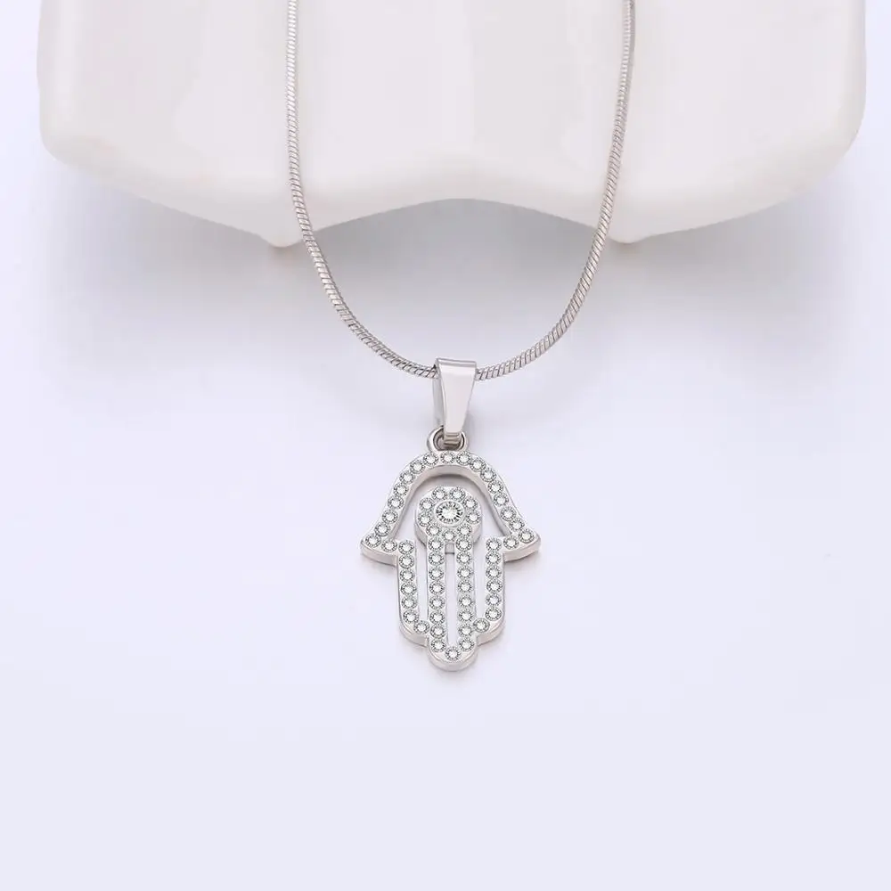 Vintage Boho Hamsa Pendant Necklace For Women Crystal Choker Gold Short Chain Fashion Jewelry 2019 Dropshipping | Украшения и