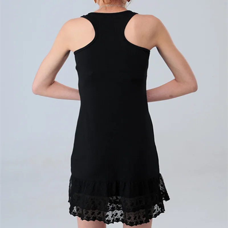 Платье туника женское кружевное выше колена из эластичного хлопка|tank dress|dress for
