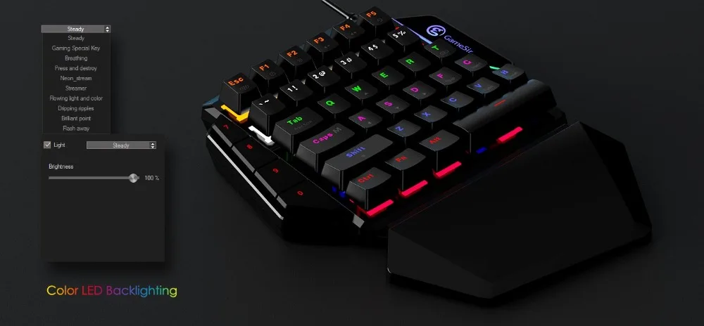 Оригинальная механическая клавиатура GameSir GK100 с одной рукой синие переключатели игровая клавиатура для ПК для FPS PUBG и BattleDock-черный