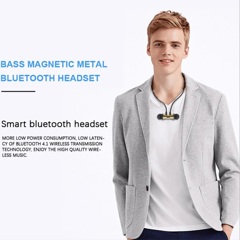 Магнитные наушники Bluetooth 4 2 спортивная водонепроницаемая гарнитура со