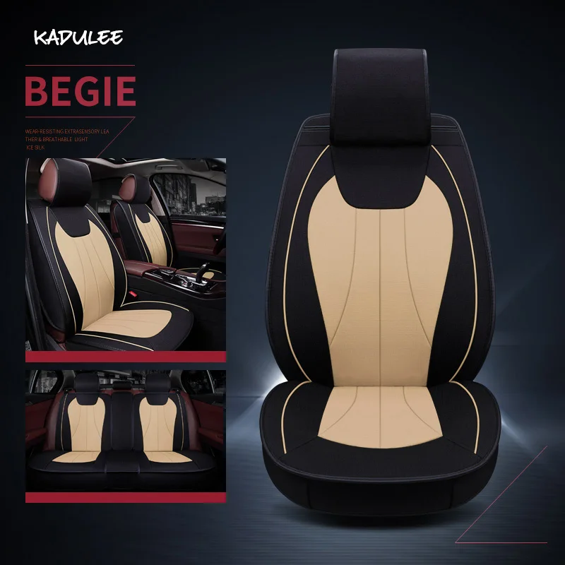 KADULEE универсальный чехол для автомобильных сидений для ford focus 2 3 S-MAX fiesta kuga ranger mondeo mk3 авто аксессуары автостайлинг - Название цвета: beige