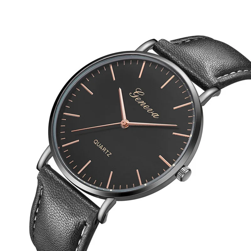 Женская мода Reloj Mujer GENEVA кожаный ремешок повседневные аналоговые кварцевые