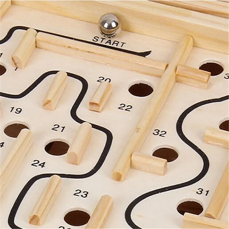 Монтессори 3D лабиринт шариковые игры Ручка деревянные лабиринтные игрушки