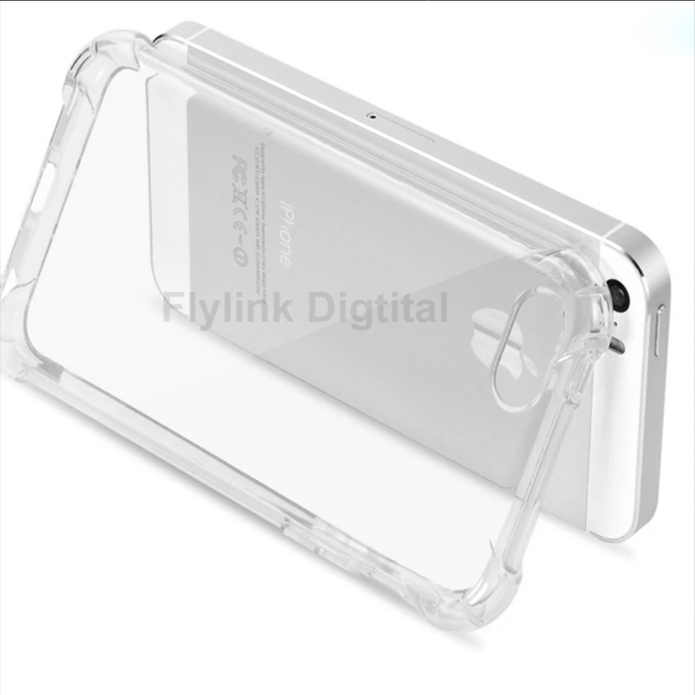 Мягкий ударопрочный чехол из ТПУ для iphone 5 6 7 8 plus прозрачный силиконовый с полным