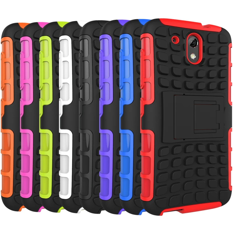 For HTC Desire 526 526G 526G+ 326G Dual Sim cases Hard Cover Heavy Duty Armor Hybrid Rugged Rubber Silicone Stand Phone Case (&lt |