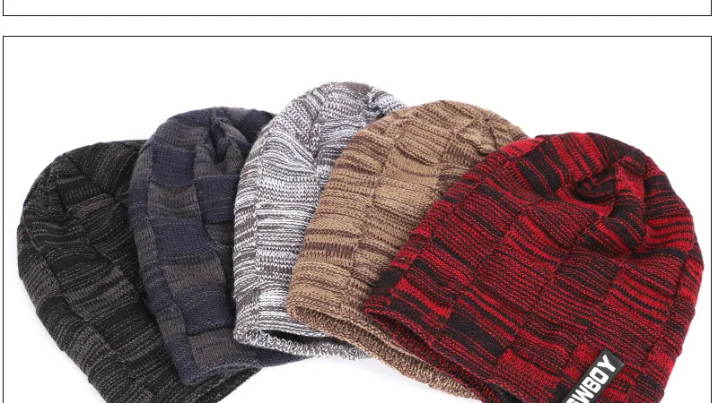 Skullies новые мужские вязаные бархатные толстые зимние шапки теплые и удобные регулируемые унисекс Изысканные кожаные брендовые шапки бини