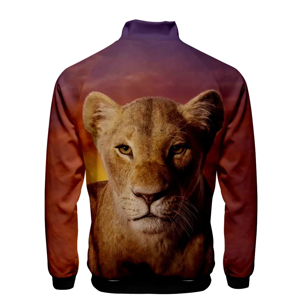 Хит продаж Аниме Король Лев куртка 3D Стиль Slim Fit с воротником молнии уличная
