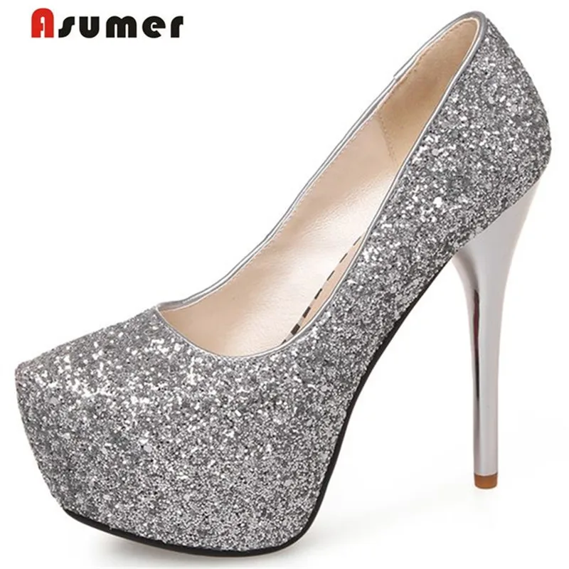 Asumer/Новые модные пикантные женские туфли лодочки на очень высоком каблуке 13 5 см