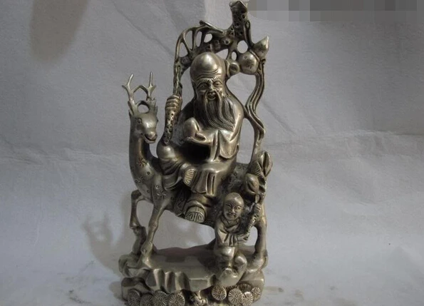 USPS в США S3385 Китай Фэншуй медь серебро Бог Долголетия Жизни Звезды На Оленей и