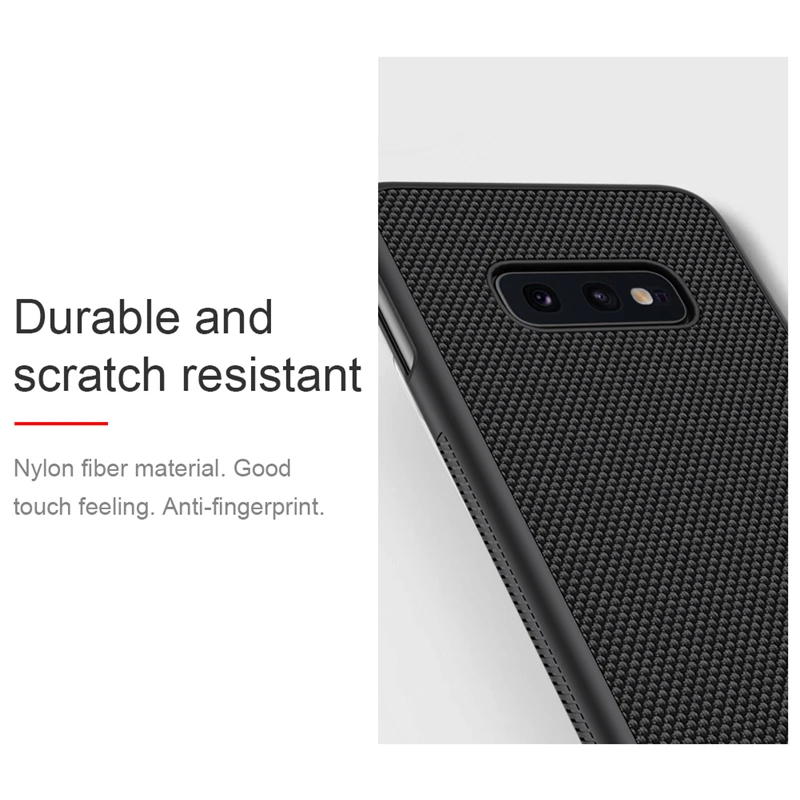 Чехол Nillkin для Samsung Galaxy S10e Жесткий ПК + мягкая рамка из ТПУ нейлоновая 3D текстура
