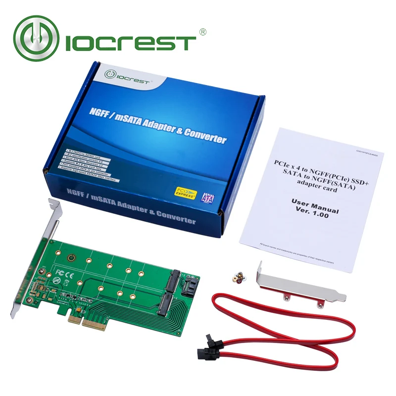 Адаптер iocest PCIe x 4 к M.2 NVMe SSD и SATA NGFF | Компьютеры офис