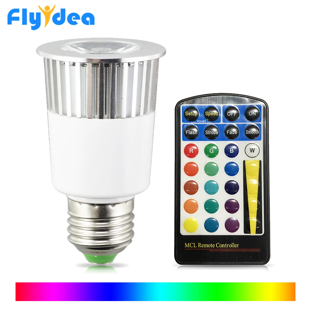 E27 28key RGB Волшебная Светодиодная лампа AC110V 220V 16 цветов изменяющая яркость для дома