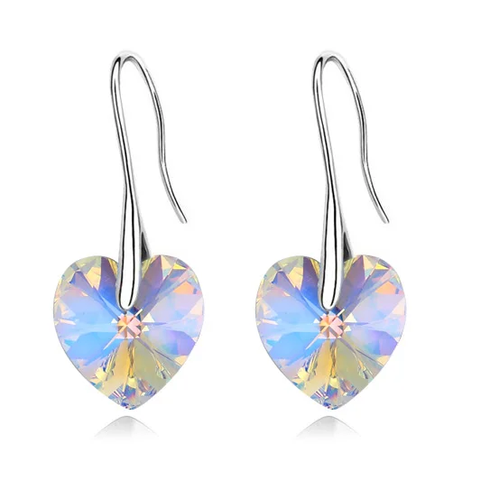 02 Корейские висячие серьги с кристаллами Swarovski для женщин,, серебряные серьги, вечерние ювелирные изделия, подарок для друзей - Окраска металла: 02