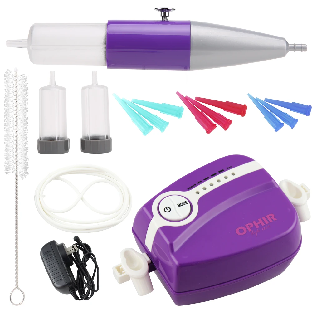 OPHIR Airbrush Kit for Cake Decoration Icings Cake Candy Chocolate Biscuits Icing Pastry Syringe Air Pen AC094+043