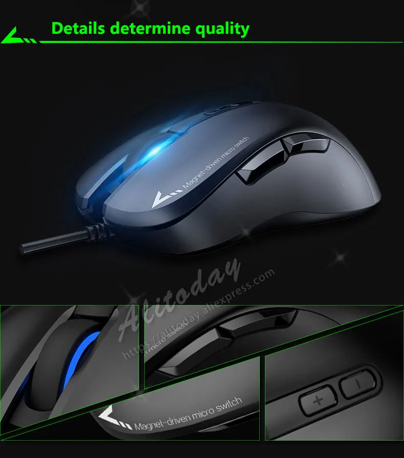 Fuhlen G90 EVO оптомагнитный Магнето micromotion Проводная игровая мышь оригинальная 5000 dpi