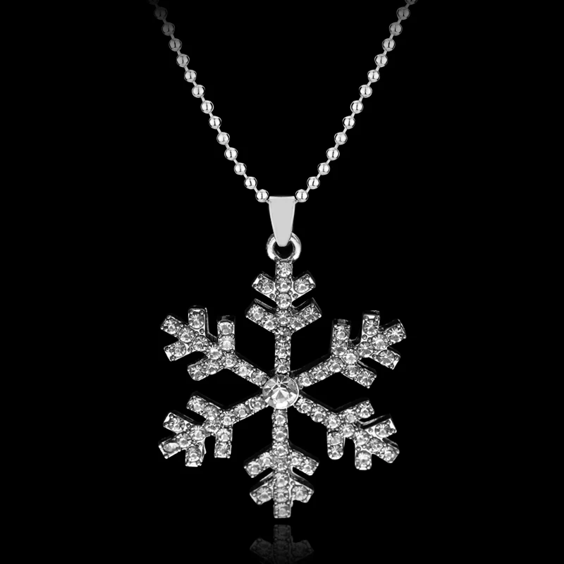 Женское Ожерелье в виде снежинки Эльзы с синим кристаллом|snowflake necklace|necklace winternecklace